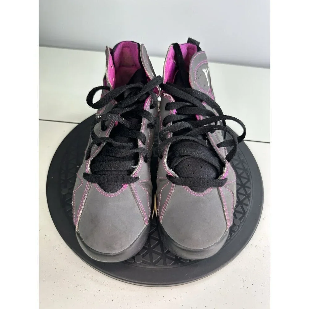 Nike Air Jordan Retro 7 Valentines Day 30th 6.5 Y Dark Grey Fuschia 705417-016